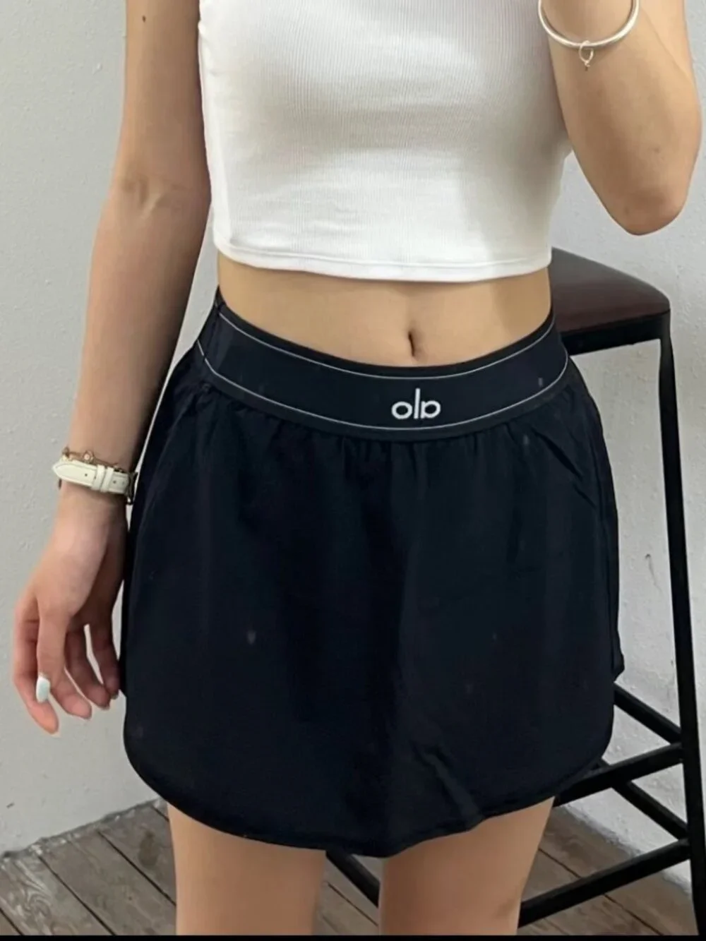 NWT🎹Alo Yoga Match Point Tennis Skirt Black⛱️